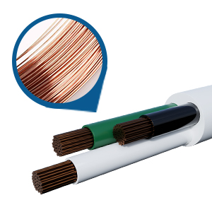 Flexible Copper Cable with 3-Prong Grounded Plug